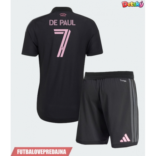 Lacne Dětský Futbalové dres Inter Miami Rodrigo De Paul #7 2026-27 Krátky Rukáv - Preč (+ trenírky)